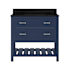 CRAFT + MAIN Lawson 37" Free Standing Single Basin Vanity Set with Cabinet and Black Galaxy Quartz Vanity Top Aegean Blue