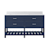 CRAFT + MAIN Lawson 60" Free Standing Double Basin Vanity Set with Cabinet and Carrara Vita Quartz Vanity Top Aegean Blue