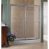 CRAFT + MAIN Tides 70" High x 48" Wide Sliding Framed Shower Door with 3/16" Obscure Glass Brushed Nickel