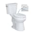CRAFT + MAIN Easley Flush Guard 1.28 GPF Two Piece Round Toilet with Left Hand Lever - Seat Included White