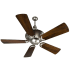 Brushed Nickel Crescent Fan with  54" Premier Distressed Walnut Blades 