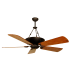 Oiled Bronze Crescent Fan with 54" Premier Distressed Teak Blades