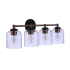 Craftmade Coppa 4 Light 26" Wide Vanity Light Flat Black / Satin Brass