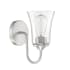 Craftmade Gwyneth 10" Tall Bathroom Sconce with Seedy Glass Shade Brushed Polished Nickel