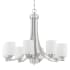 Craftmade Bolden 8 Light 29" Wide Chandelier with Frosted Glass Shades Brushed Polished Nickel