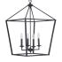 Craftmade Flynt 4 Light 19" Wide Taper Candle Pendant Flat Black