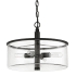 Craftmade Hailie 15" Wide Drum Chandelier / Semi-Flush Ceiling Fixture with Clear Glass Shade Flat Black