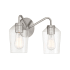 Craftmade Shayna 2 Light 15" Wide Vanity Light with Clear Glass Shades Brushed Polished Nickel