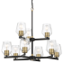 Craftmade Avante Grand 9 Light 25" Wide Chandelier Flat Black / Satin Brass