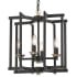 Craftmade Avante Grand 4 Light 14" Wide Taper Candle Style Chandelier Flat Black / Satin Brass