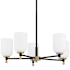 Craftmade Council 5 Light 25" Wide Chandelier Flat Black / Satin Brass