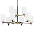 Craftmade Council 9 Light 29" Wide Chandelier Flat Black / Satin Brass
