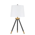 Craftmade 26" Tall Tripod Table Lamp Painted Black / Painted Gold