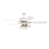 Craftmade Pro Plus 52" 5 Blade 4 Light Indoor LED Ceiling Fan with White/Washed Oak Blades White / Satin Brass