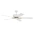 Craftmade Pro Plus 52" 5 Blade Indoor Ceiling Fan with White/Washed Oak Blades White / Satin Brass