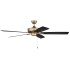 Craftmade Super Pro 60" 5 Blade Indoor Ceiling Fan Satin Brass / Black Walnut / Flat Black