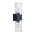 Craftmade Ridge 2 Light 18" Tall Outdoor Wall Sconce with Ribbed Glass Shades Midnight