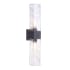Craftmade Ridge 2 Light 24" Tall Outdoor Wall Sconce with Ribbed Glass Shades Midnight