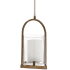 Craftmade Lark Single Light 7-1/4" Wide Mini Pendant with Frosted Inside and Clear Outside Glass Shade Polished Nickel / Whiskey Barrel