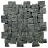 Cruz Bay Studio Block Mosaic - 11" x 11" Pebble and Rock Floor and Wall Tile - Tumbled Visual - Sold by Carton (9.62 SF/Carton) Black Basalt