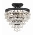 Crystorama Lighting Group Calypso 3 Light 13" Wide Semi-Flush Waterfall Ceiling Fixture Matte Black