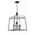 Crystorama Lighting Group Sylvan 4 Light 22" Wide Chandelier with Silk Shades Black Forged