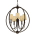 Crystorama Lighting Group Sylvan 5 Light 23" Wide Globe Chandelier with Silk Shades Dark Bronze