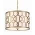 Crystorama Lighting Group Jennings 3 Light 18" Wide Pendant with Silk Shade Aged Brass