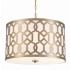 Crystorama Lighting Group Jennings 5 Light 24" Wide Pendant with Silk Shade Aged Brass