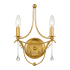 Crystorama Lighting Group Metro 2 Light 15" Tall Wall Sconce with Clear Glass Bead Accents Antique Gold