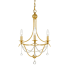 Crystorama Lighting Group Metro 3 Light 16" Wide Taper Candle Pendant with Clear Glass Bead Accents Antique Gold
