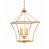 Crystorama Lighting Group Broche 4 Light 16" Wide Taper Candle Pendant Antique Gold