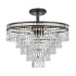 Crystorama Lighting Group Mercer 7 Light 20" Wide Semi-Flush Waterfall Ceiling Fixture with Hand Cut Crystal Accents English Bronze