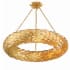 Crystorama Lighting Group Broche 8 Light 34" Wide Wrought Iron Drum Chandelier Antique Gold