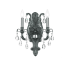 Crystorama Lighting Group Dawson 2 Light 16" Tall Wall Sconce with Swarovski Spectra Crystal Accents Pewter