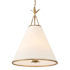 Crystorama Lighting Group Broche 4 Light 18" Wide Pendant with Silk Shade Antique Gold