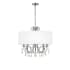 Crystorama Lighting Group Othello 5 Light 24" Wide Crystal Drum Chandelier with Silk Shade and Swarovski Strass Crystal Accents Polished Chrome