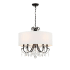 Crystorama Lighting Group Othello 5 Light 24" Wide Crystal Drum Chandelier with Silk Shade and Hand Cut Crystal Accents Matte Black