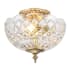 Crystorama Lighting Group Milton 2 Light 12" Wide Semi-Flush Bowl Ceiling Fixture with a Patterned, Clear Crystal Shade Olde Brass