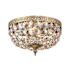 Crystorama Lighting Group Ceiling Mount 2 Light 10" Wide Flush Mount Bowl Ceiling Fixture with Golden Teak Hand Cut Crystal Accents Olde Brass