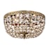 Crystorama Lighting Group Ceiling Mount 3 Light 12" Wide Flush Mount Bowl Ceiling Fixture with Golden Teak Hand Cut Crystal Accents Olde Brass
