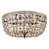 Crystorama Lighting Group Ceiling Mount 3 Light 14" Wide Flush Mount Bowl Ceiling Fixture with Golden Teak Hand Cut Crystal Accents Olde Brass