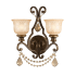 Crystorama Lighting Group Norwalk 2 Light 18" Tall Wall Sconce with Hand Cut Crystal Accents Bronze Umber