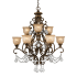 Crystorama Lighting Group Norwalk 9 Light 34" Wide Crystal Chandelier with Patterned Glass Shades and Italian Crystal Accents Bronze Umber