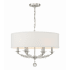 Crystorama Lighting Group Mirage 6 Light 24" Wide Crystal Drum Chandelier with Silk Shade and Hand Cut Crystal Beads Polished Nickel