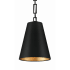 Crystorama Lighting Group Alston 2 Light 10" Wide Mini Pendant with Steel Shade Matte Black / Antique Gold