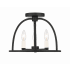 Crystorama Lighting Group Abbott 3 Light 14" Wide Semi-Flush Ceiling Fixture Black