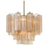 Crystorama Lighting Group Addis 4 Light 18" Wide Waterfall Chandelier with Amber Glass Shades Aged Brass