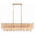 Crystorama Lighting Group Addis 14 Light 52" Wide Crystal Linear Chandelier with Amber Crystal Shades Aged Brass
