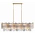 Crystorama Lighting Group Addis 14 Light 52" Wide Crystal Linear Chandelier with Autumn Crystal Shades Aged Brass